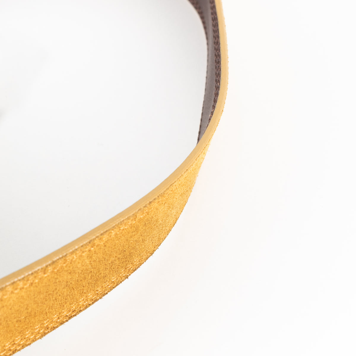 Sezane Gaia Mustard Suede Belt With Brass Buckle