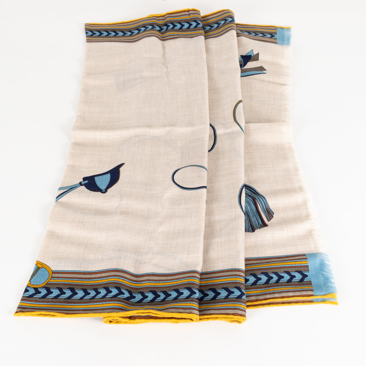 Hermes Taupe Cashmere And Silk Et Gris Gris Rectangle Scarf