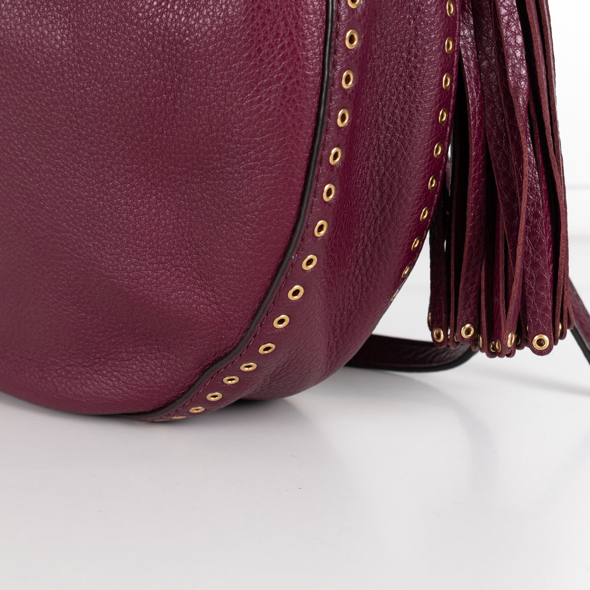 Michael Kors Purple Leather Gold Eyelet Detail Shoulder Bag