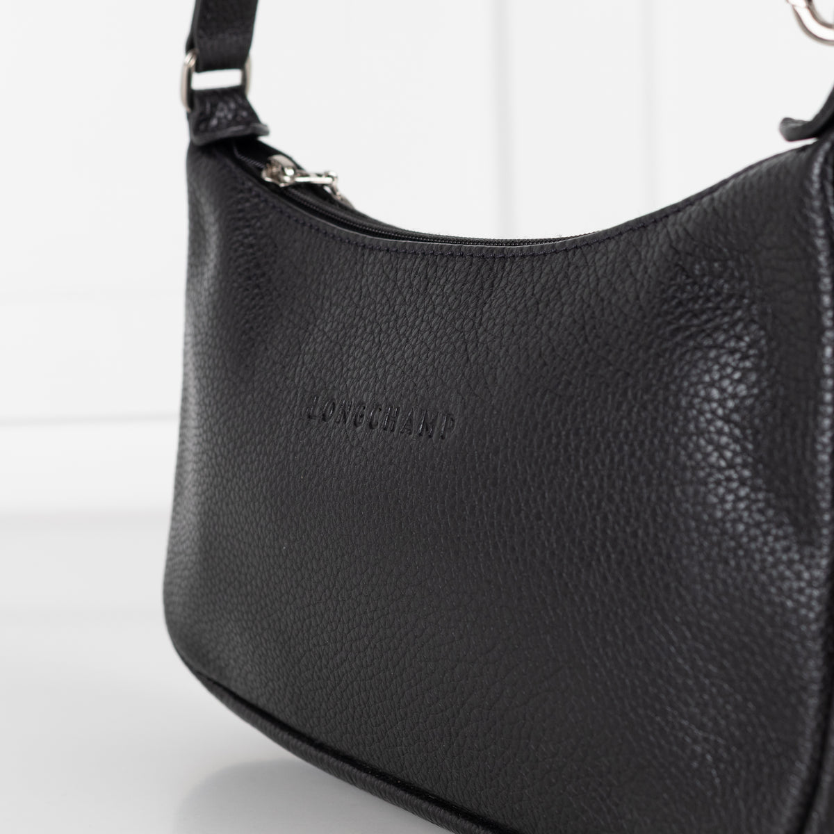 Longchamp Black Leather Shoulder Bag