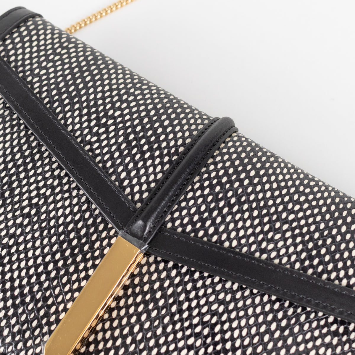 DeMellier Tokyo Embossed Black and White Clutch