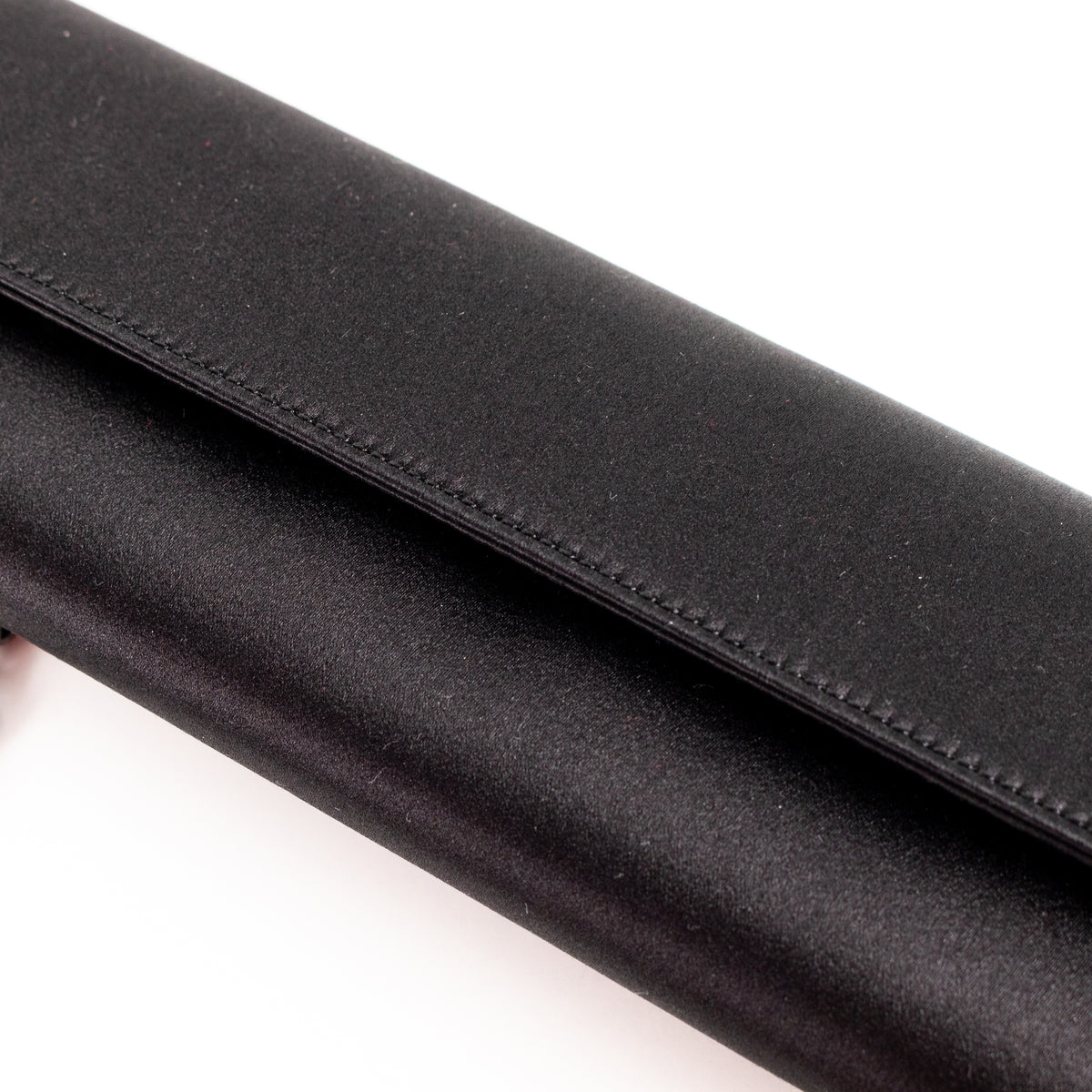 Talbot Runhof x Rodo Black Satin Flap Narrow Evening Bag