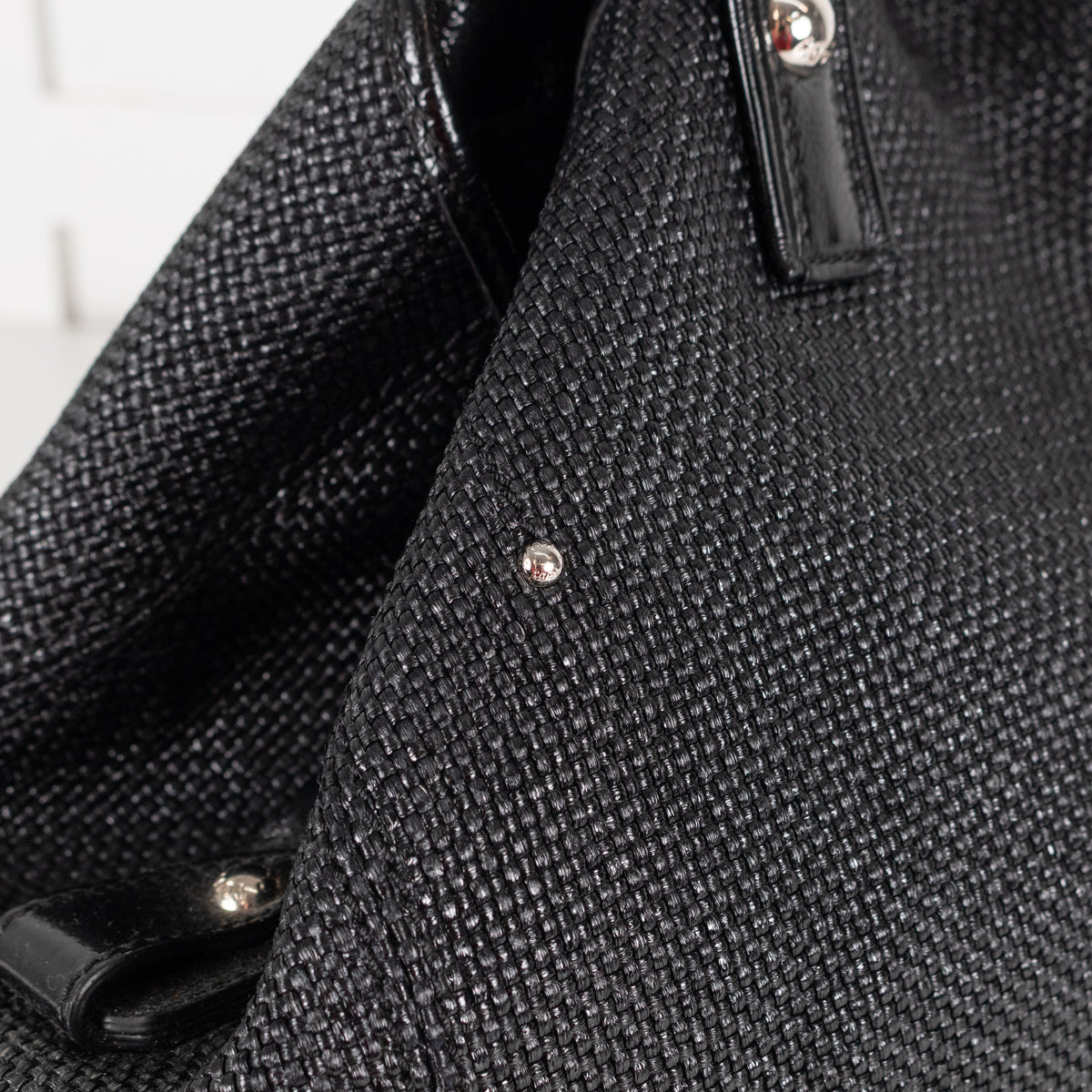 Tod's Black Coated Woven Tote With Buckle