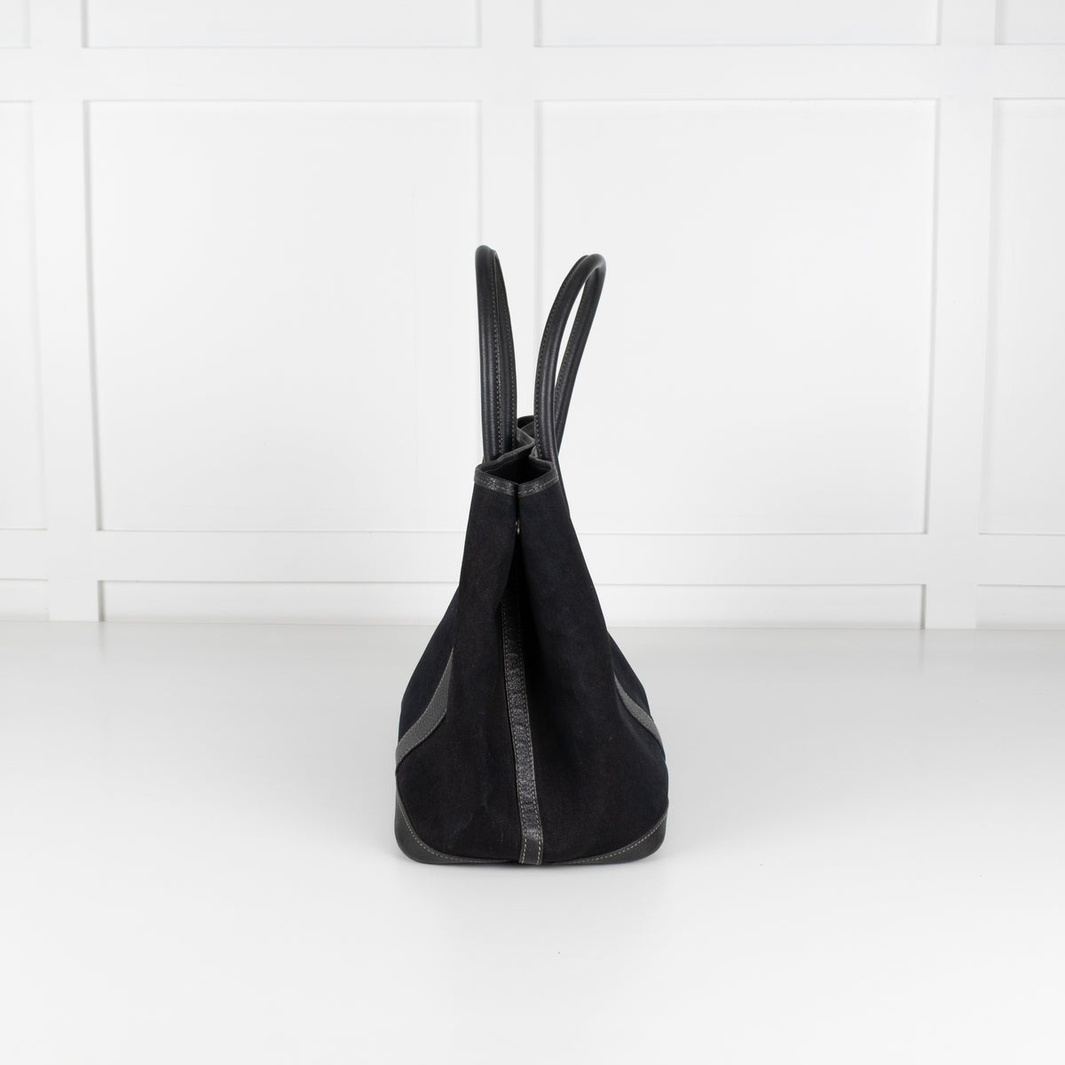 Hermes Black Canvas Garden Party 36 PM Tote Bag