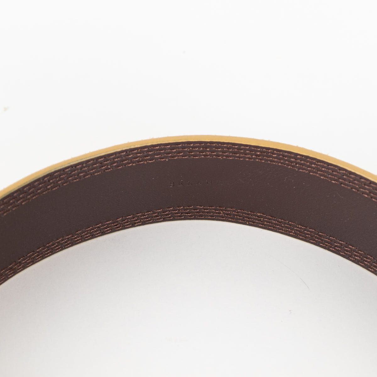 Sezane Gaia Mustard Suede Belt With Brass Buckle
