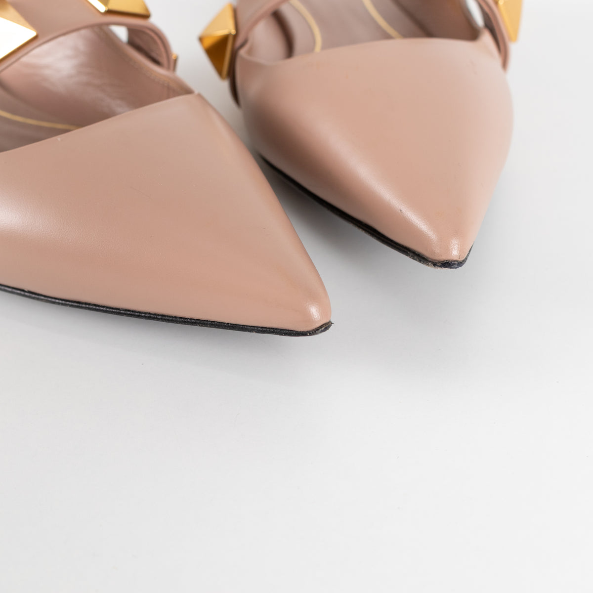 Valentino Neutral Rockstud Flat Mules