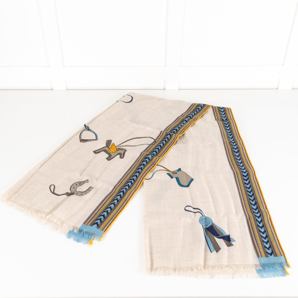 Hermes Taupe Cashmere And Silk Et Gris Gris Rectangle Scarf