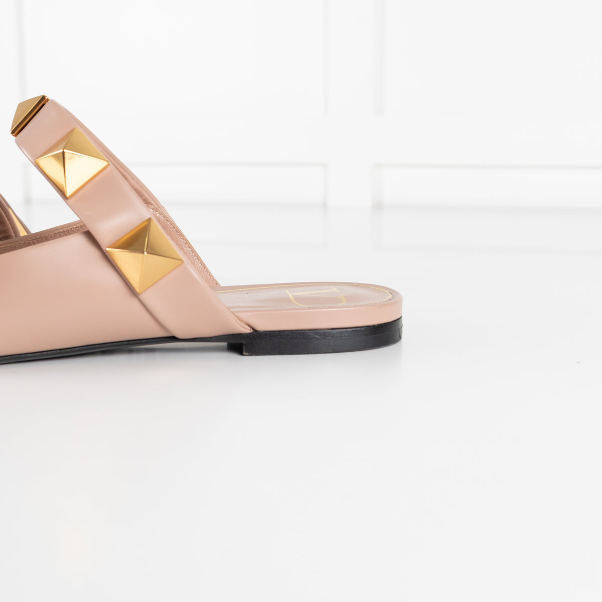 Valentino Neutral Rockstud Flat Mules