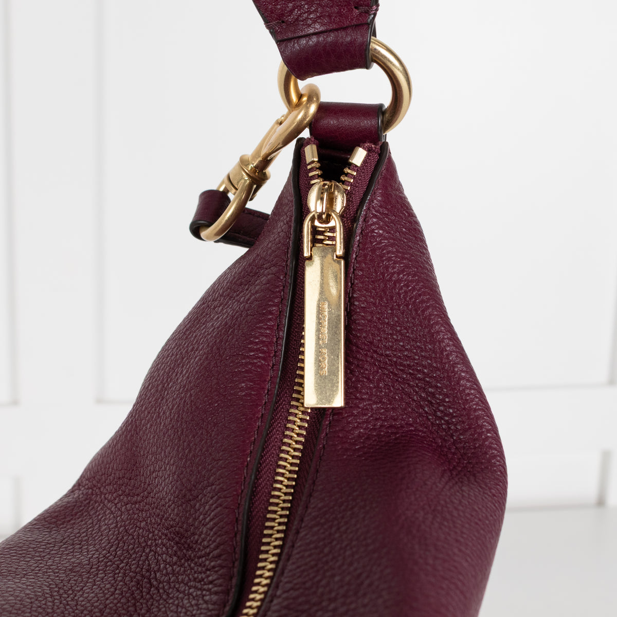 Michael Kors Purple Leather Gold Eyelet Detail Shoulder Bag