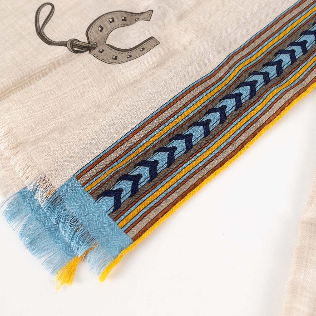Hermes Taupe Cashmere And Silk Et Gris Gris Rectangle Scarf
