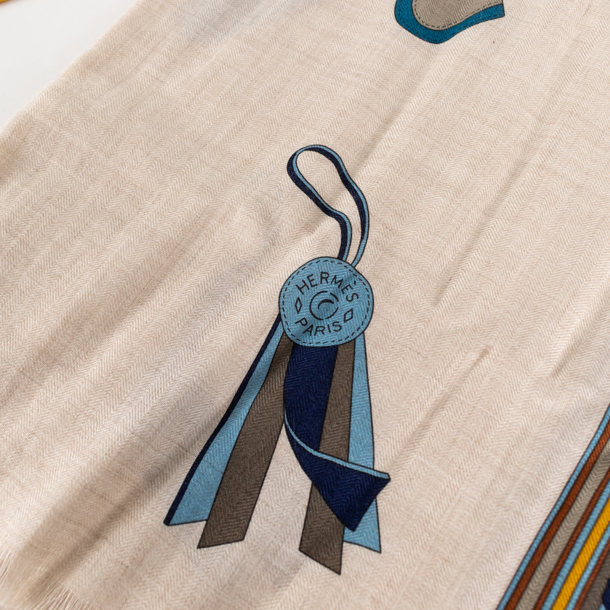 Hermes Taupe Cashmere And Silk Et Gris Gris Rectangle Scarf