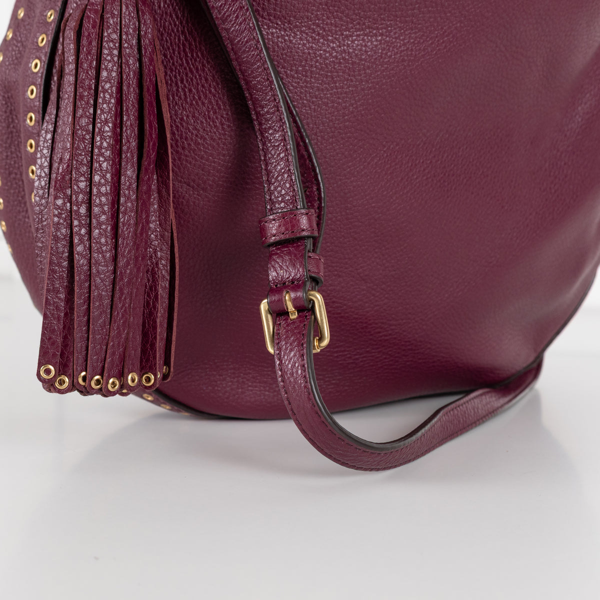 Michael Kors Purple Leather Gold Eyelet Detail Shoulder Bag