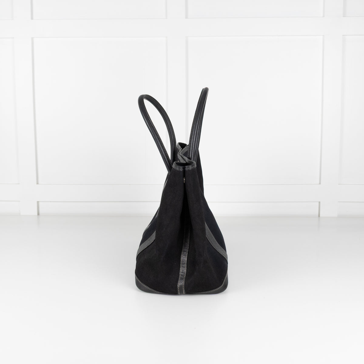 Hermes Black Canvas Garden Party 36 PM Tote Bag
