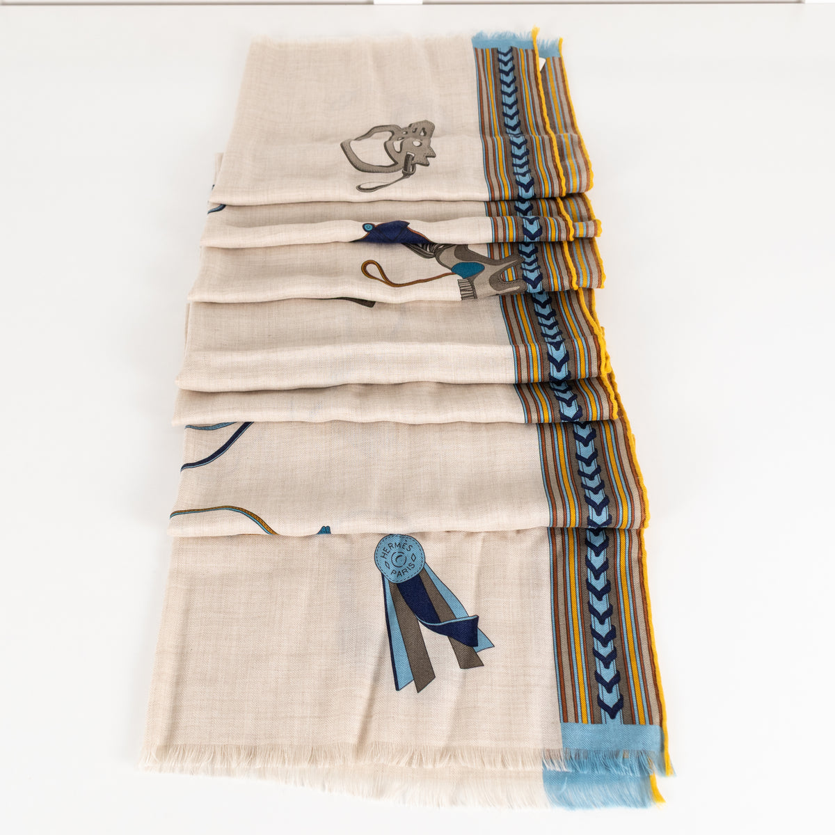 Hermes Taupe Cashmere And Silk Et Gris Gris Rectangle Scarf