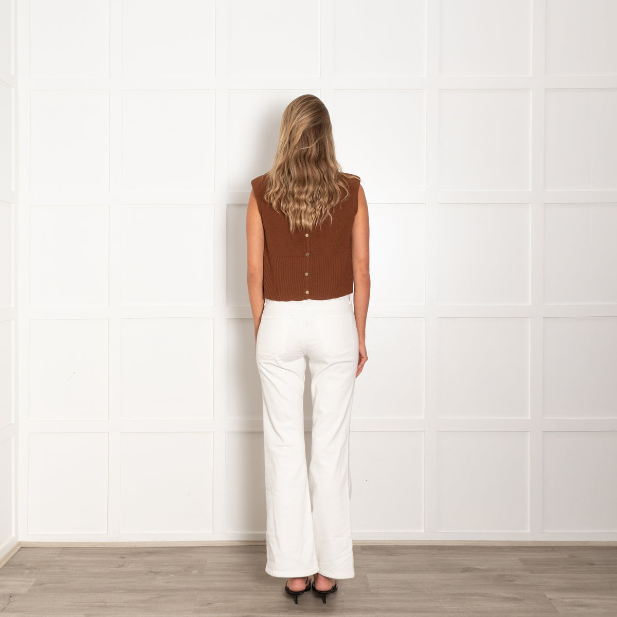 Ba&Sh Brown Ribbed Sleeveless Sweater
