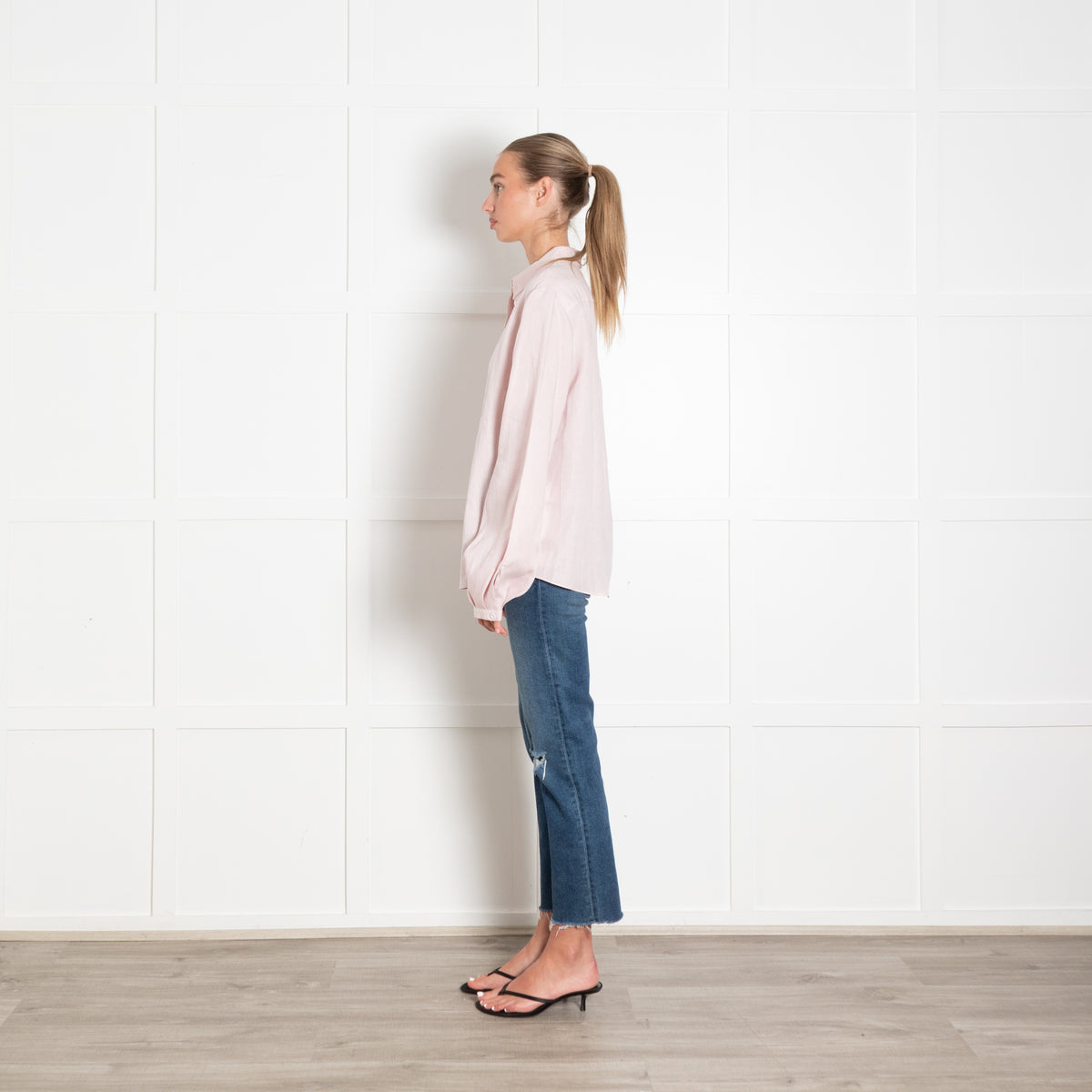 Gabriela Hearst Pink Linen Button Down Shirt