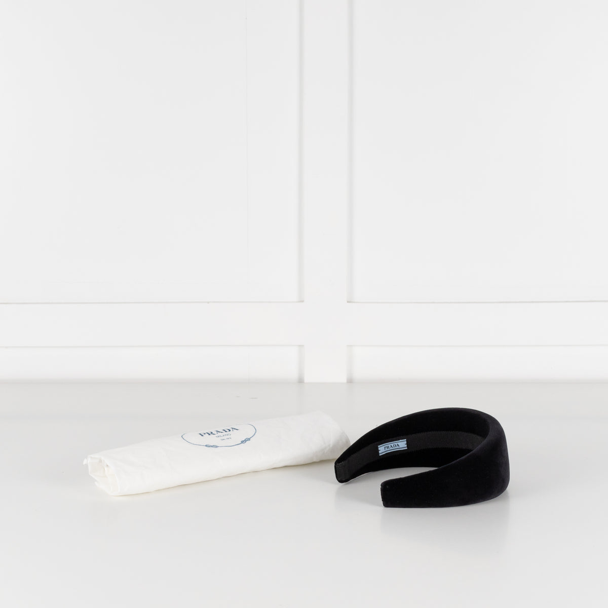Prada Black Velvet Fabric Head Band