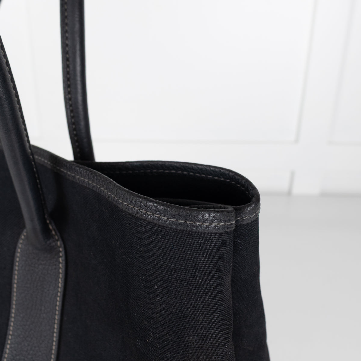 Hermes Black Canvas Garden Party 36 PM Tote Bag