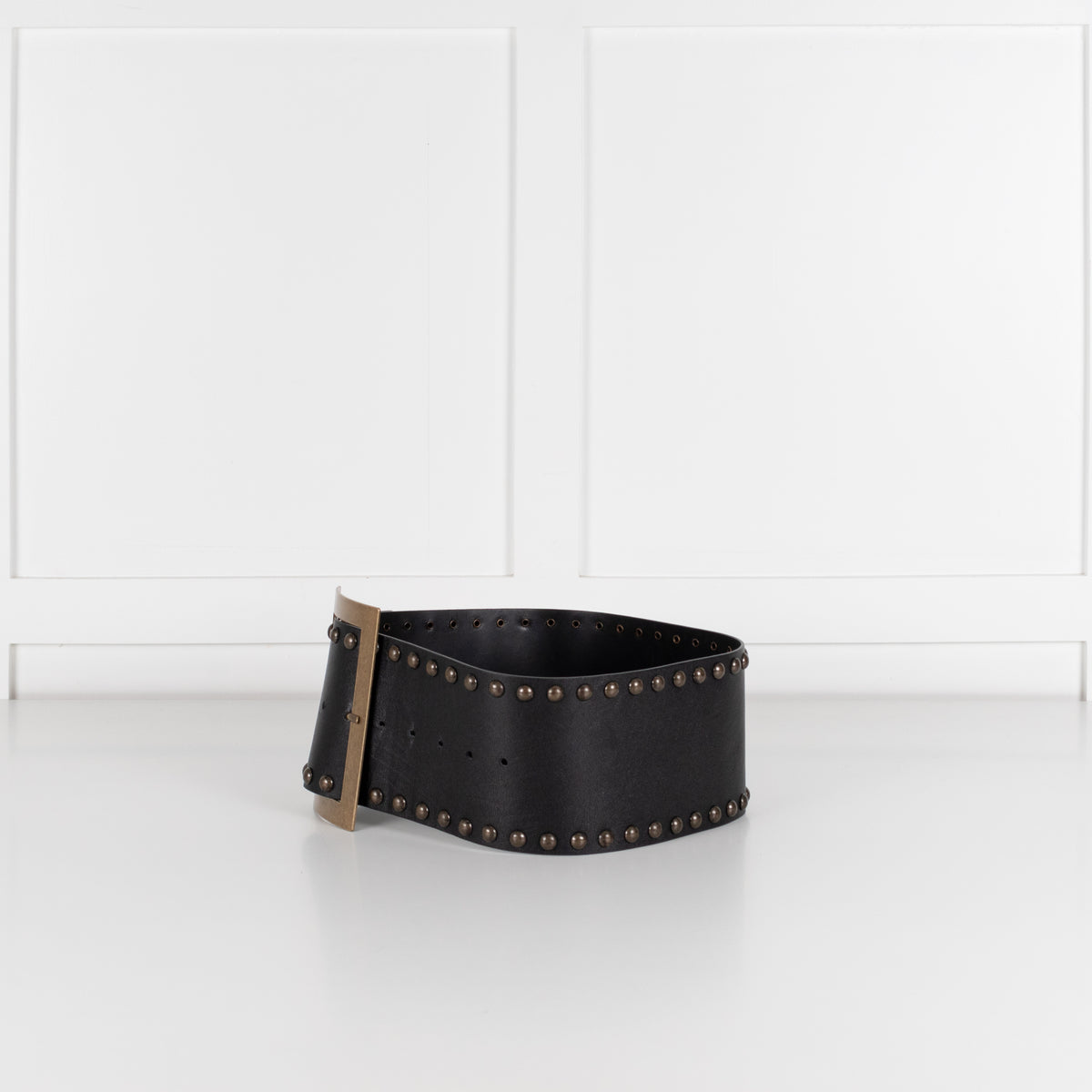 Philosophy Black Jumbo Buckle Studded leather Belt