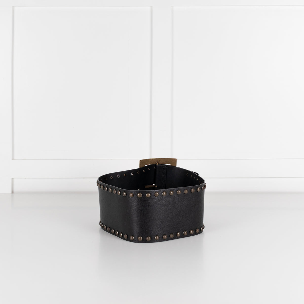Philosophy Black Jumbo Buckle Studded leather Belt