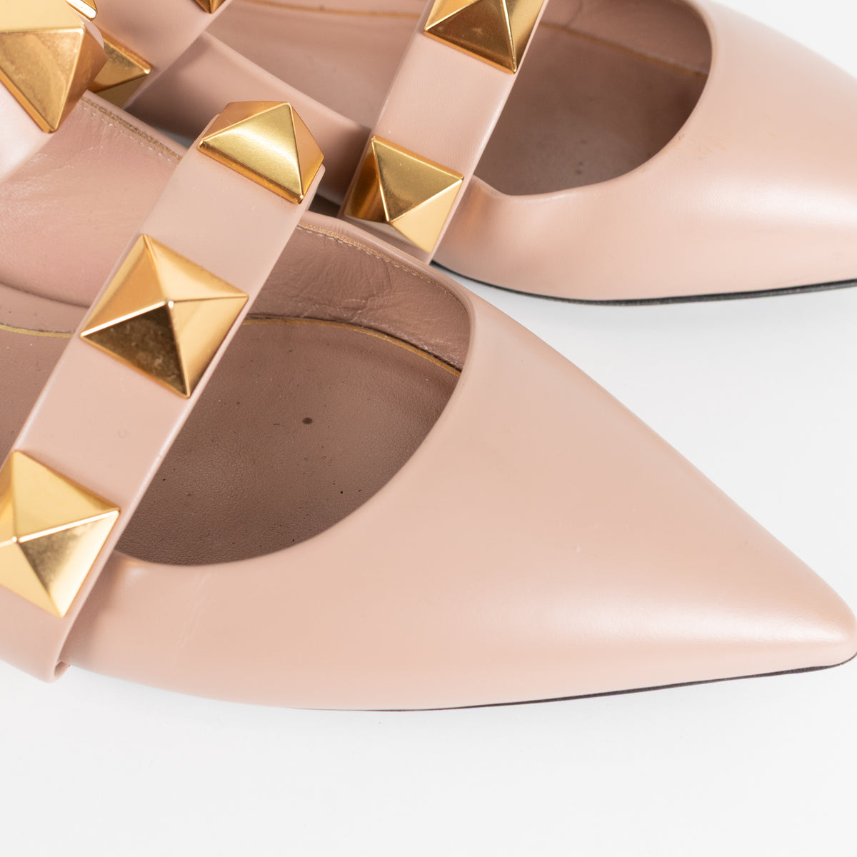 Valentino Neutral Rockstud Flat Mules