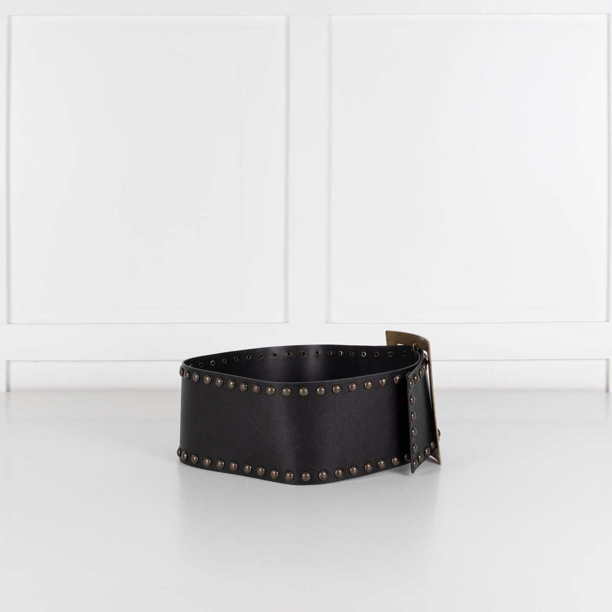 Philosophy Black Jumbo Buckle Studded leather Belt
