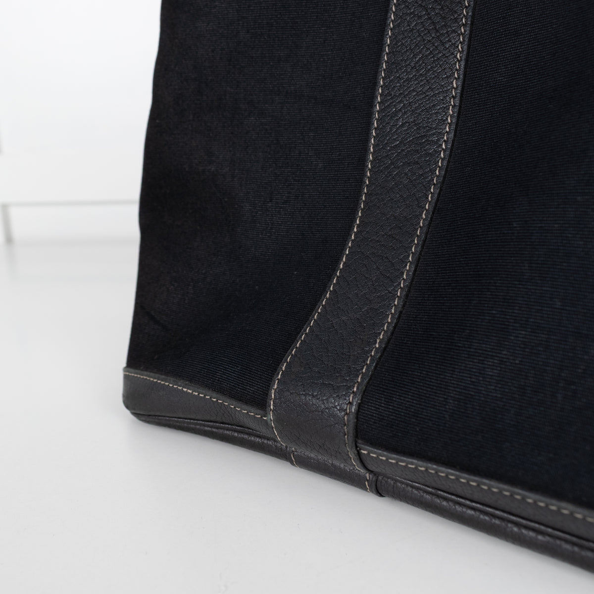 Hermes Black Canvas Garden Party 36 PM Tote Bag
