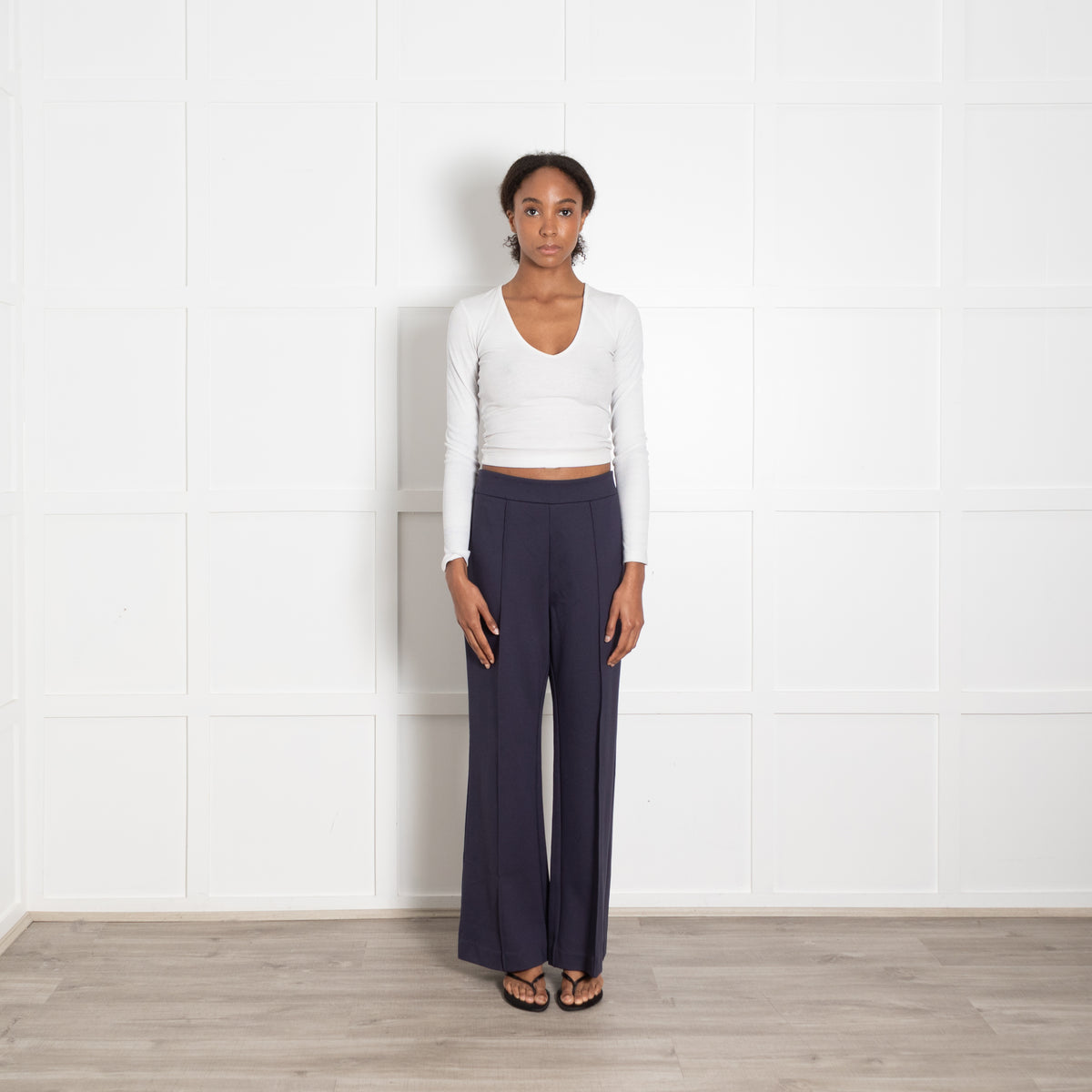 Staud Navy Stretch Trousers