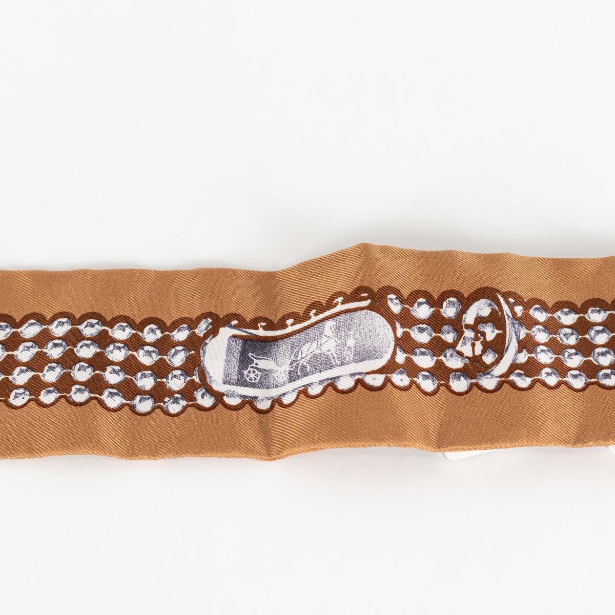 Hermes Brown Silk Le Tresor De Medor Twilly