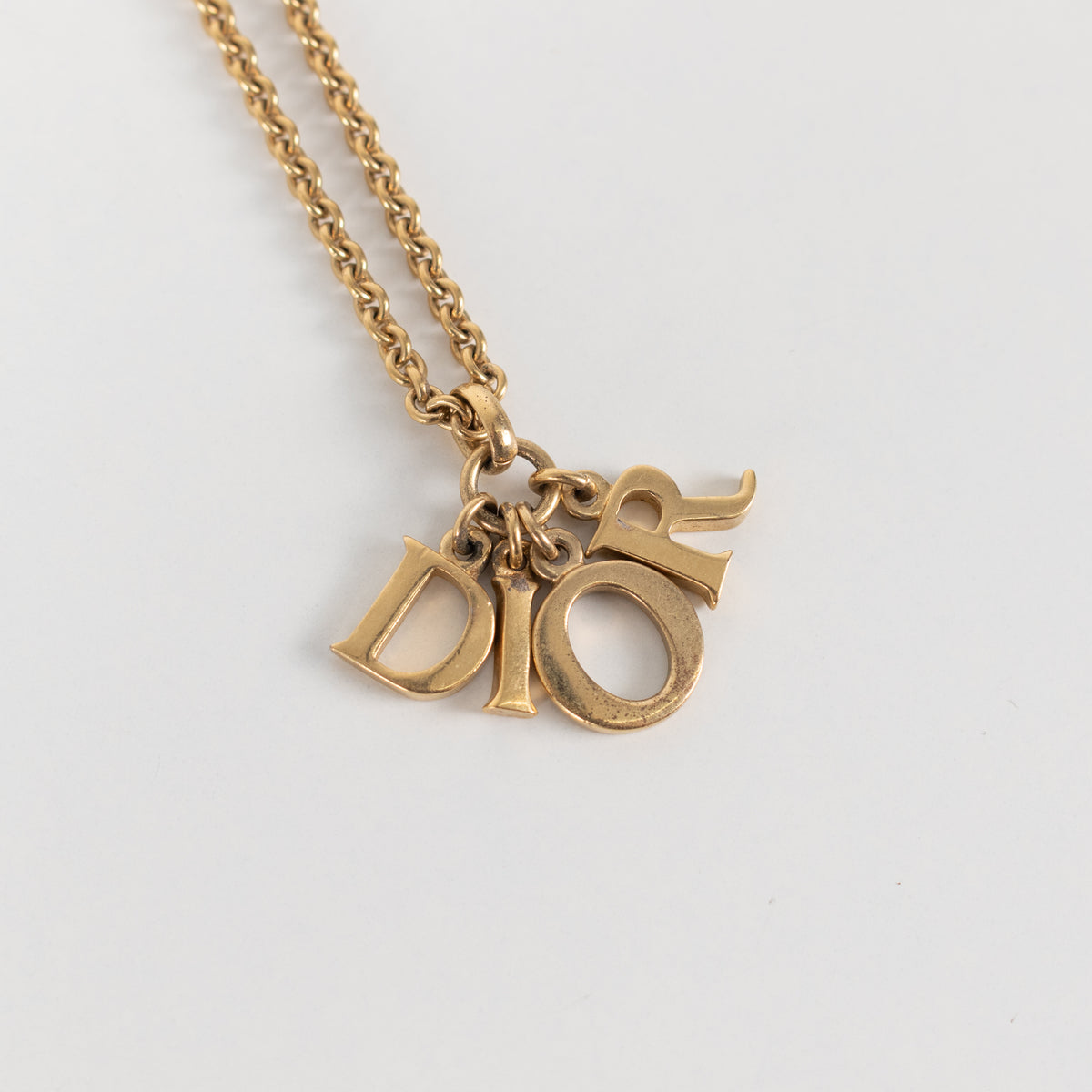 Dior 'Dior' Dangle Gold Tone Necklace