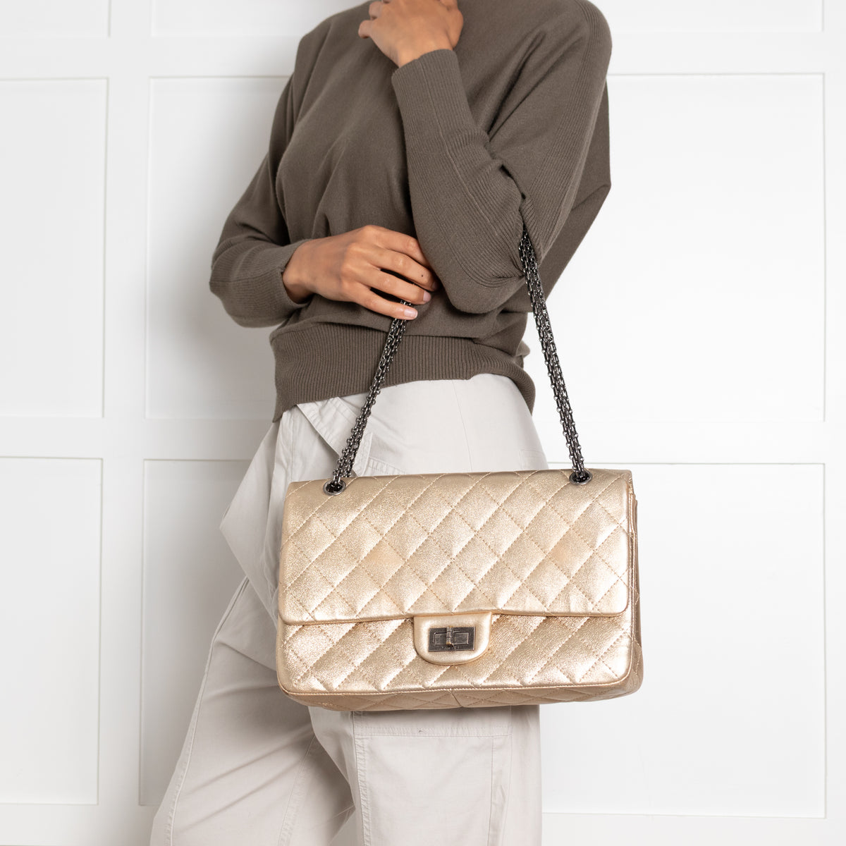 Chanel (2014) Gold Reissue Mademoiselle Maxi Double Flap