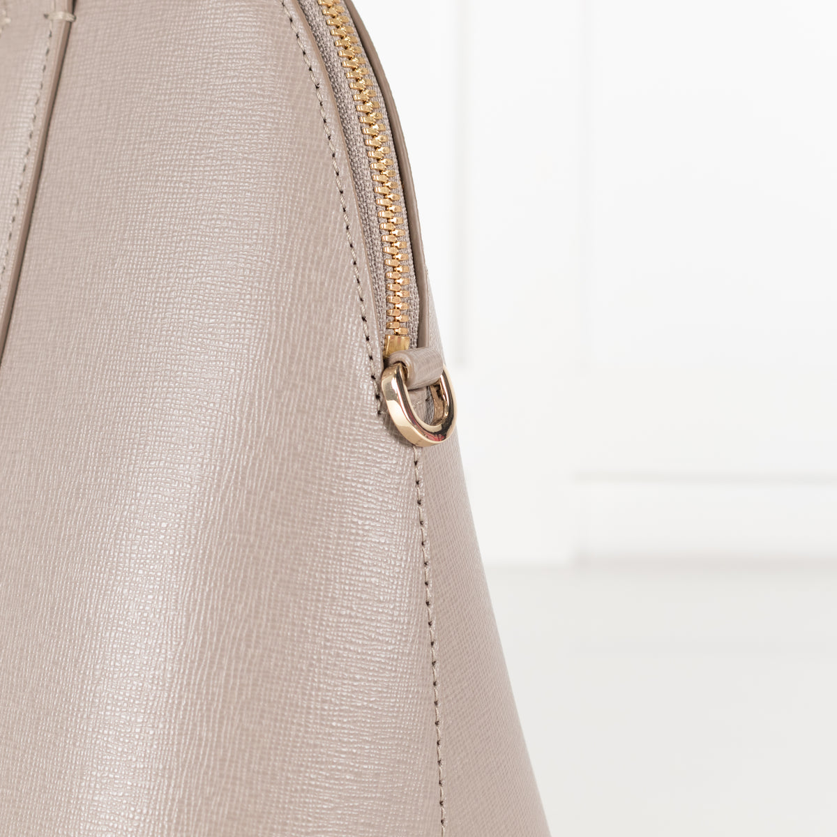 Furla Taupe Top Handle Bag With Detachable Strap