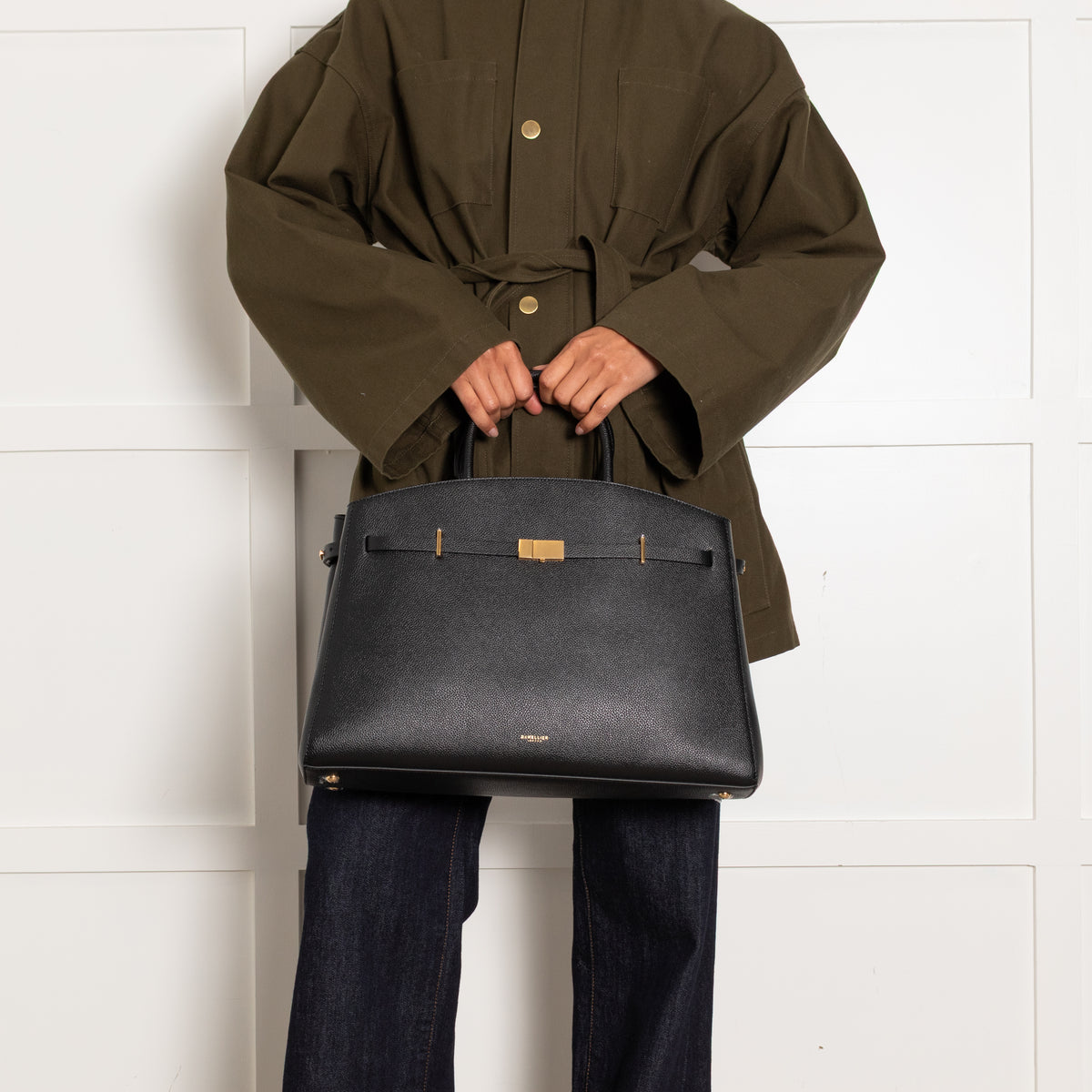 DeMellier The Hudson Black Leather Tote