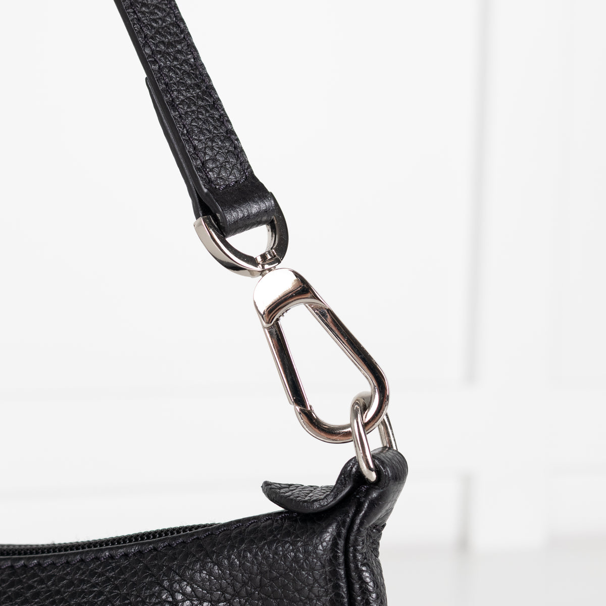 Longchamp Black Leather Shoulder Bag