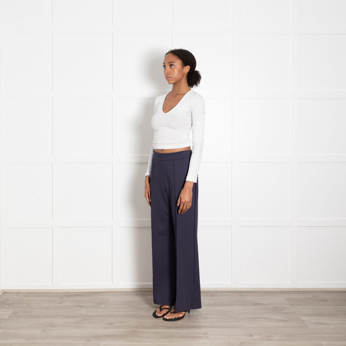 Staud Navy Stretch Trousers