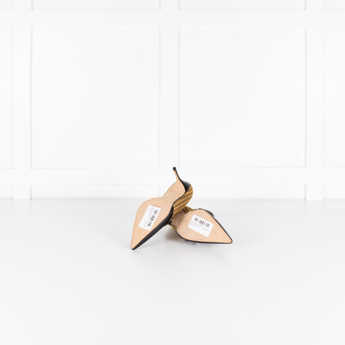 Manolo Blahnik Yellow Fabric Mary Jane Pumps