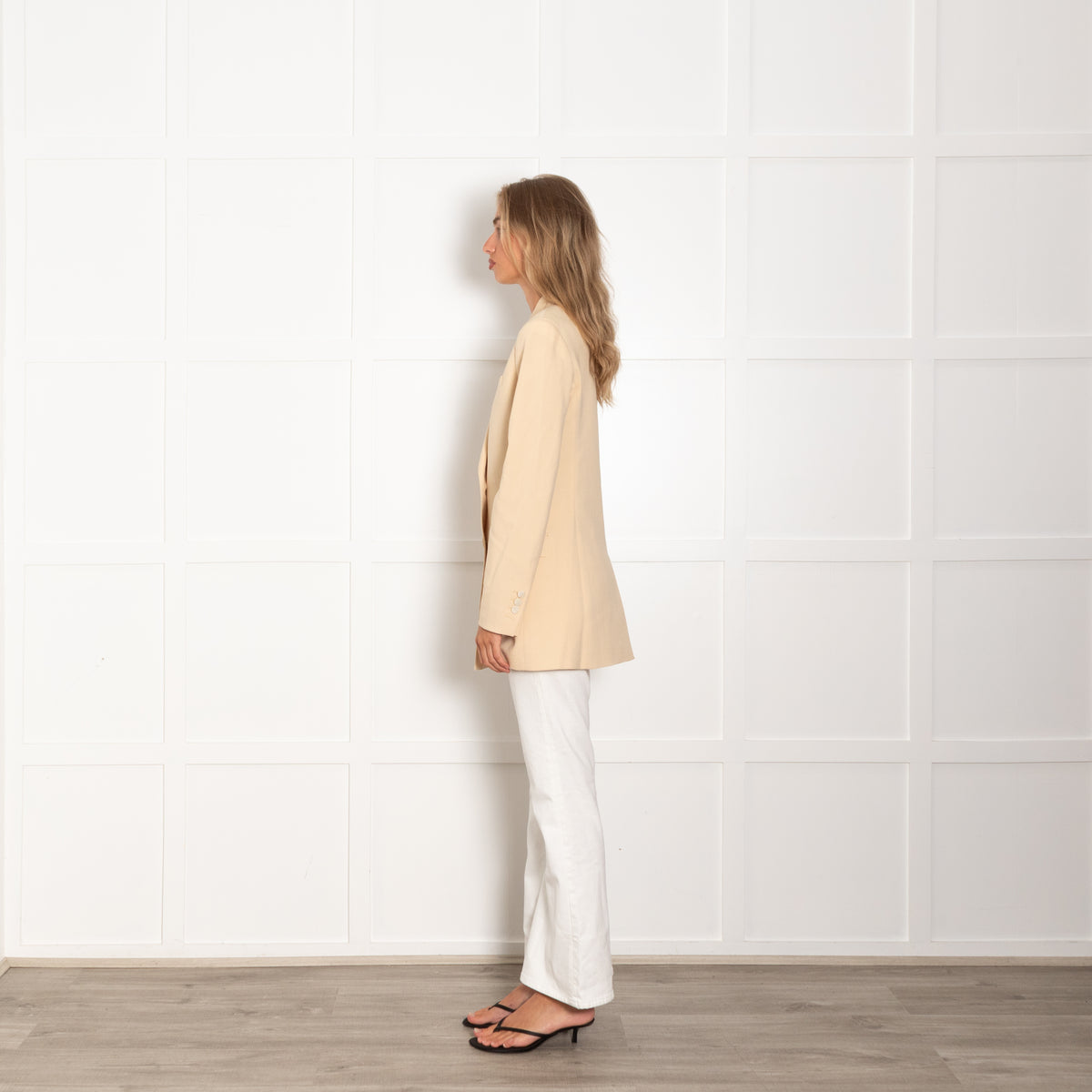 Theory Pale Yellow Double Breasted Blazer