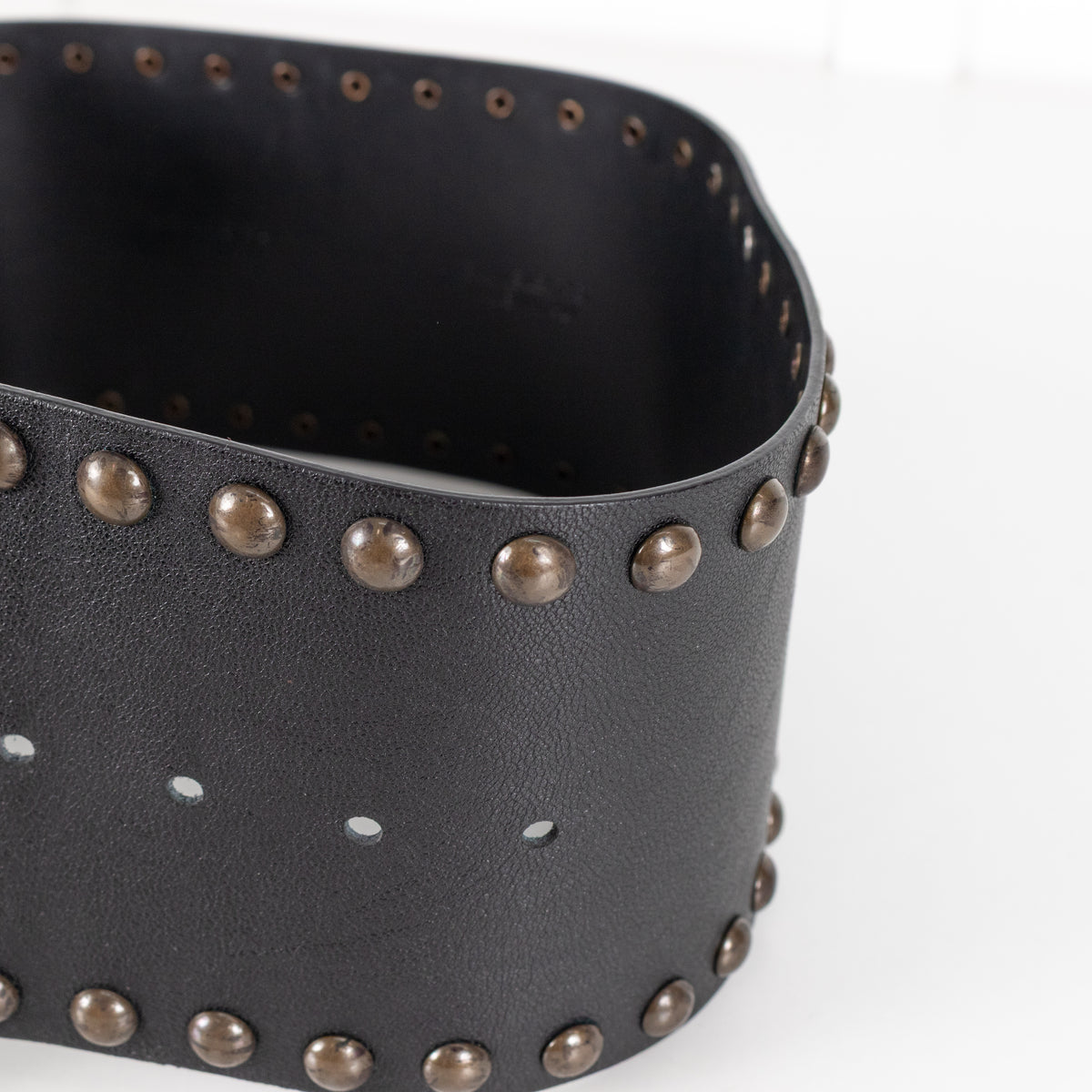 Philosophy Black Jumbo Buckle Studded leather Belt