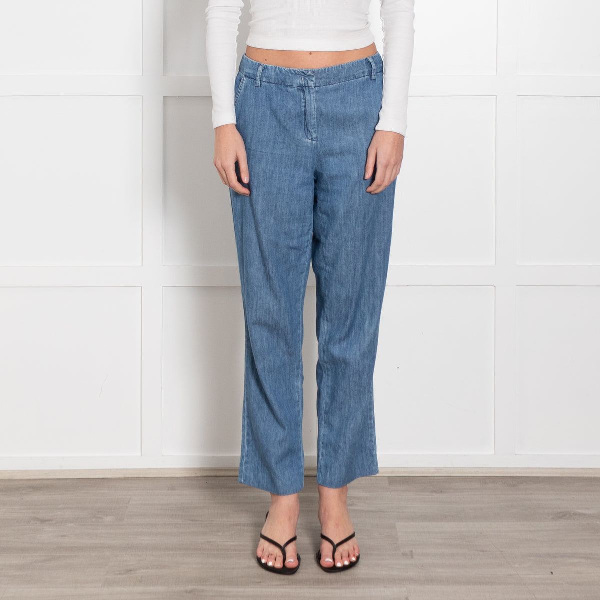 Marella Denim Blue Cotton Trousers