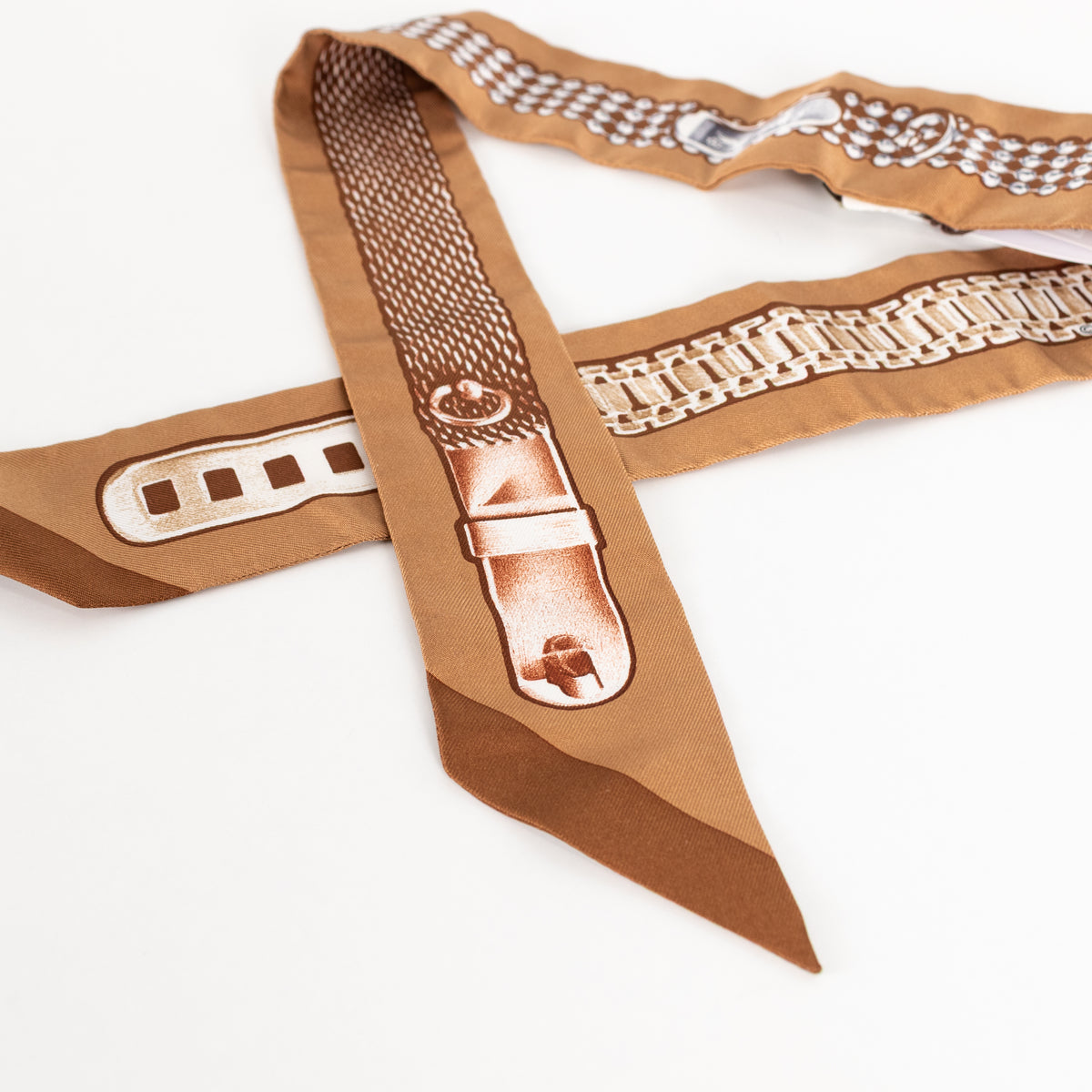 Hermes Brown Silk Le Tresor De Medor Twilly