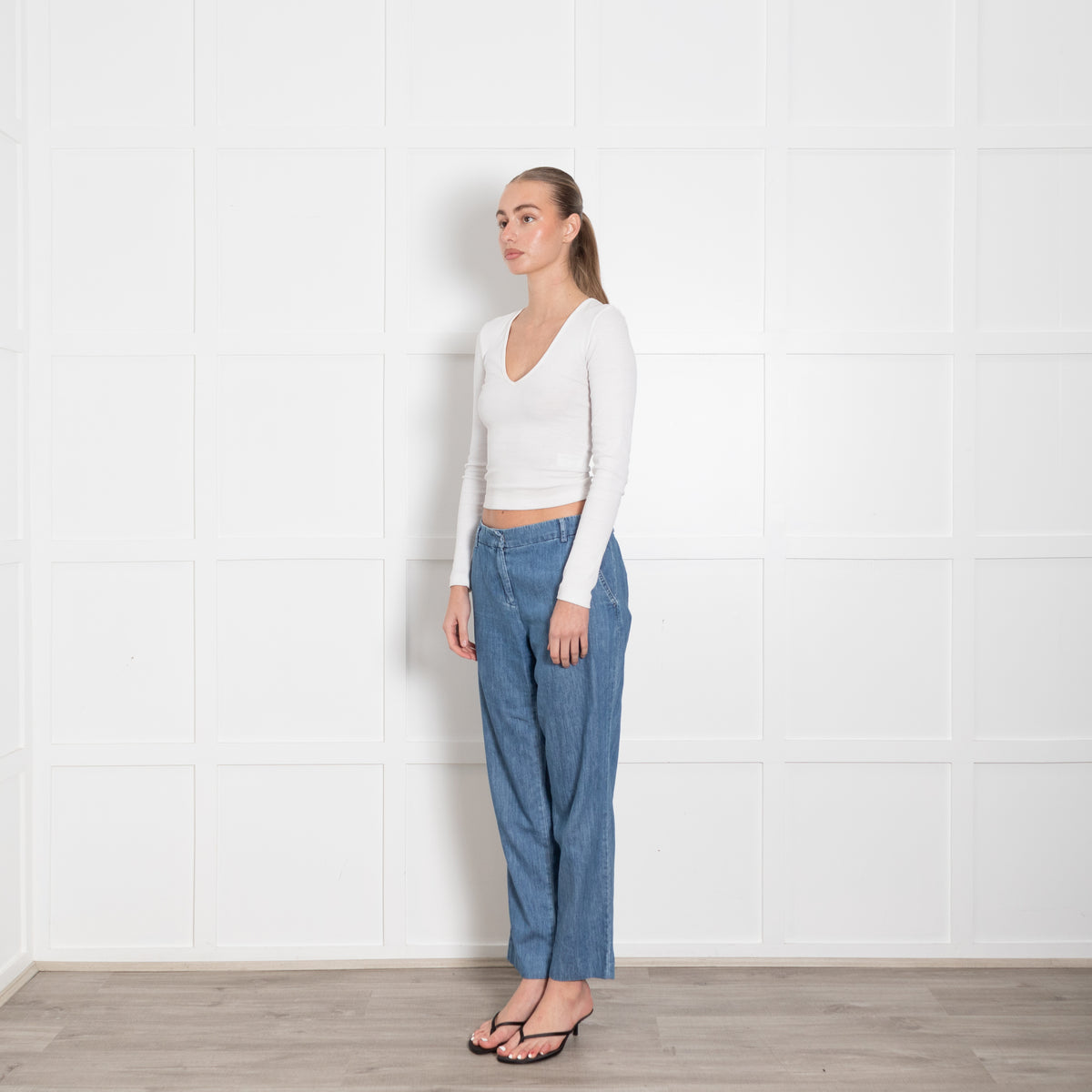 Marella Denim Blue Cotton Trousers