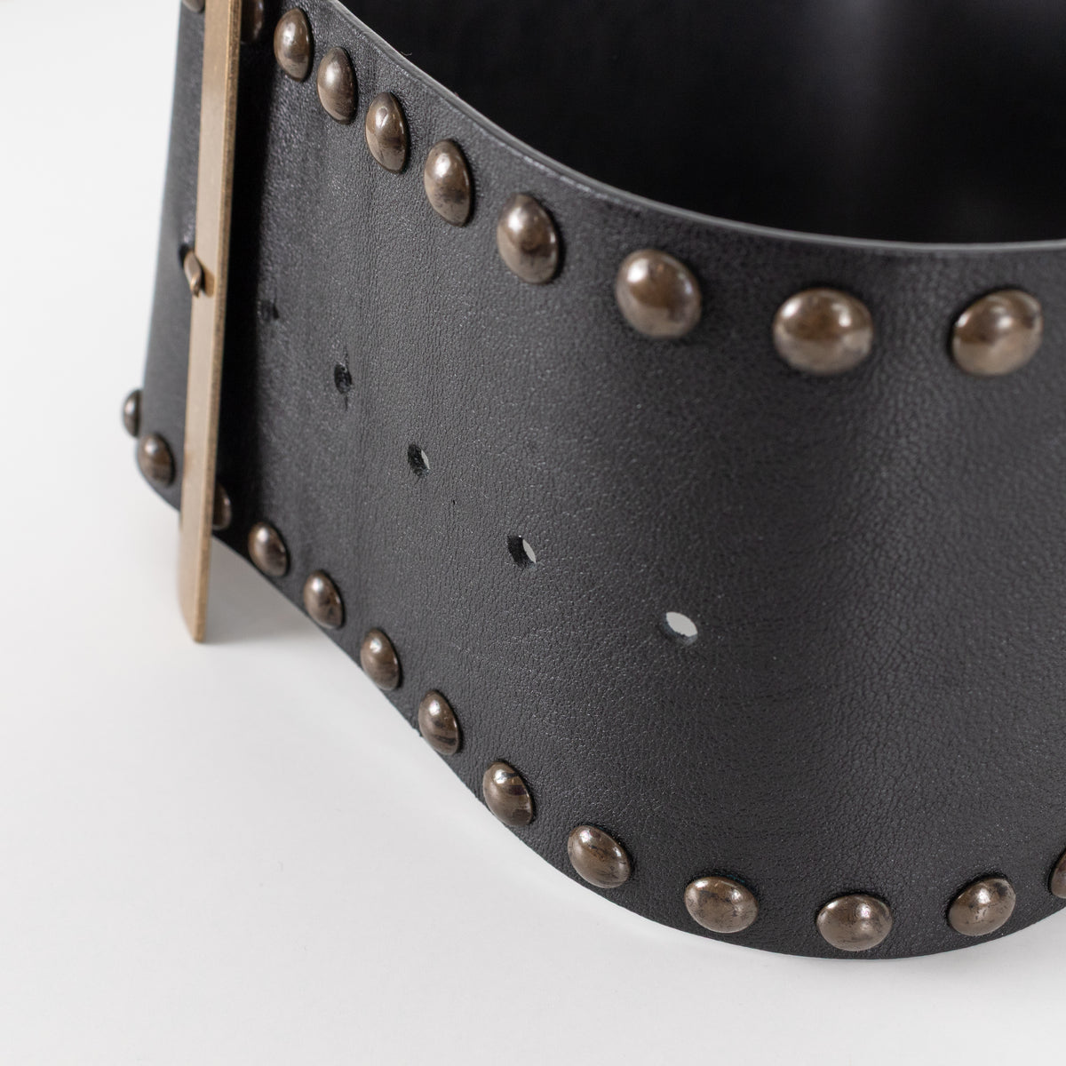 Philosophy Black Jumbo Buckle Studded leather Belt