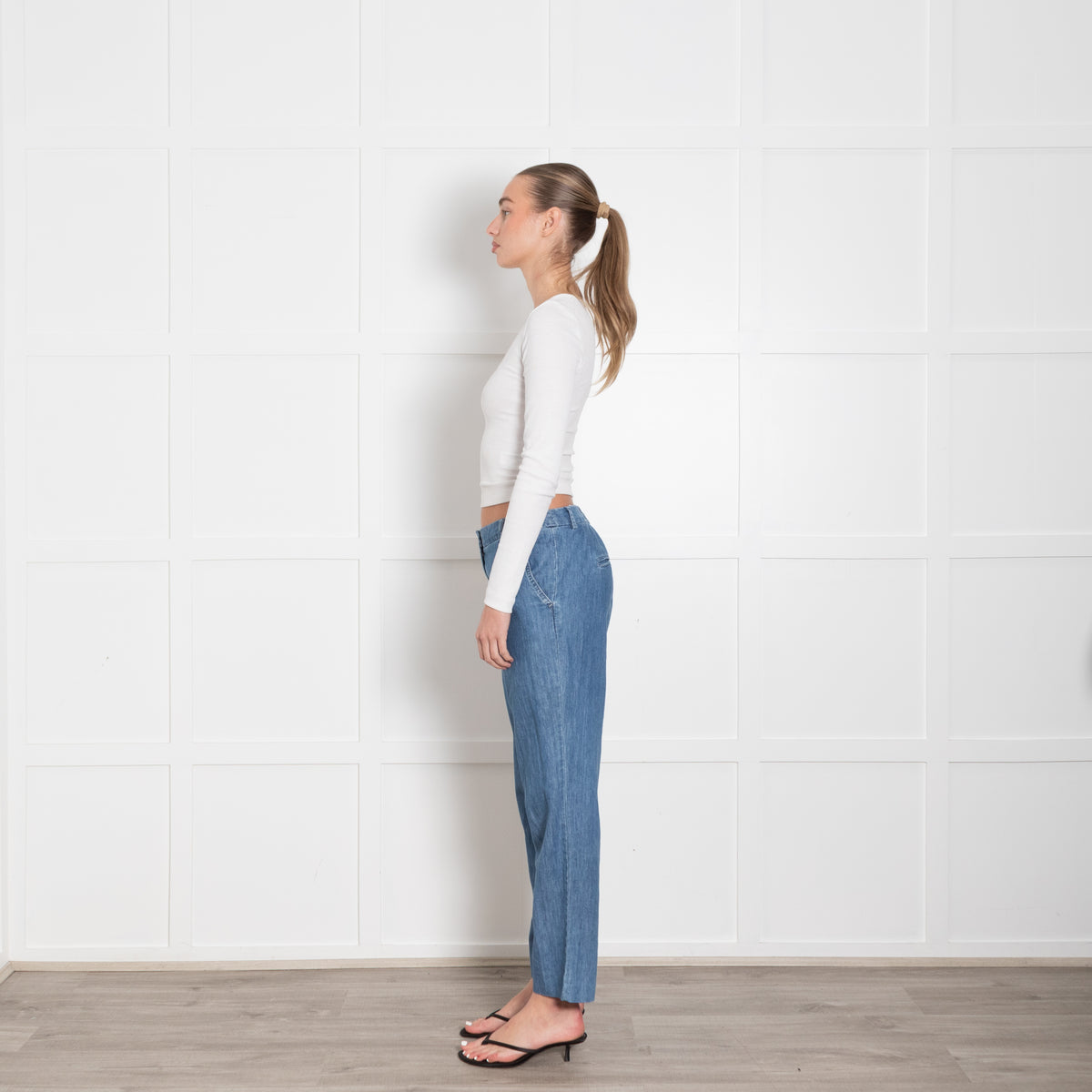 Marella Denim Blue Cotton Trousers