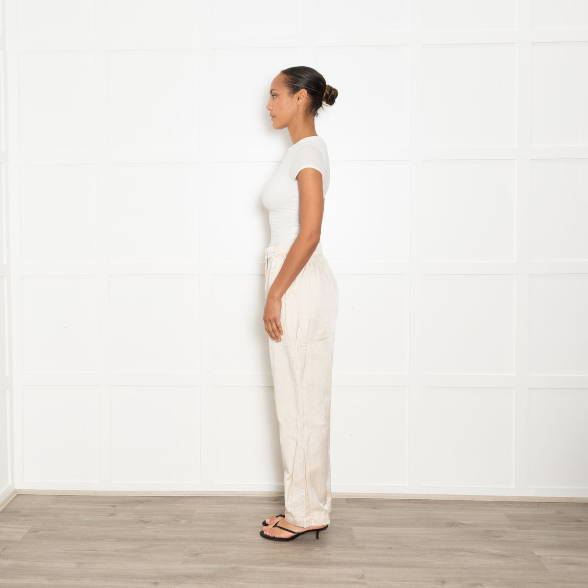 Raey Cream Cotton & Silk Trousers