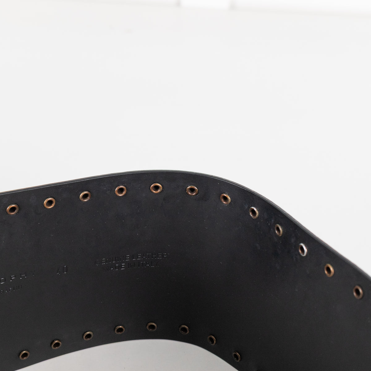 Philosophy Black Jumbo Buckle Studded leather Belt
