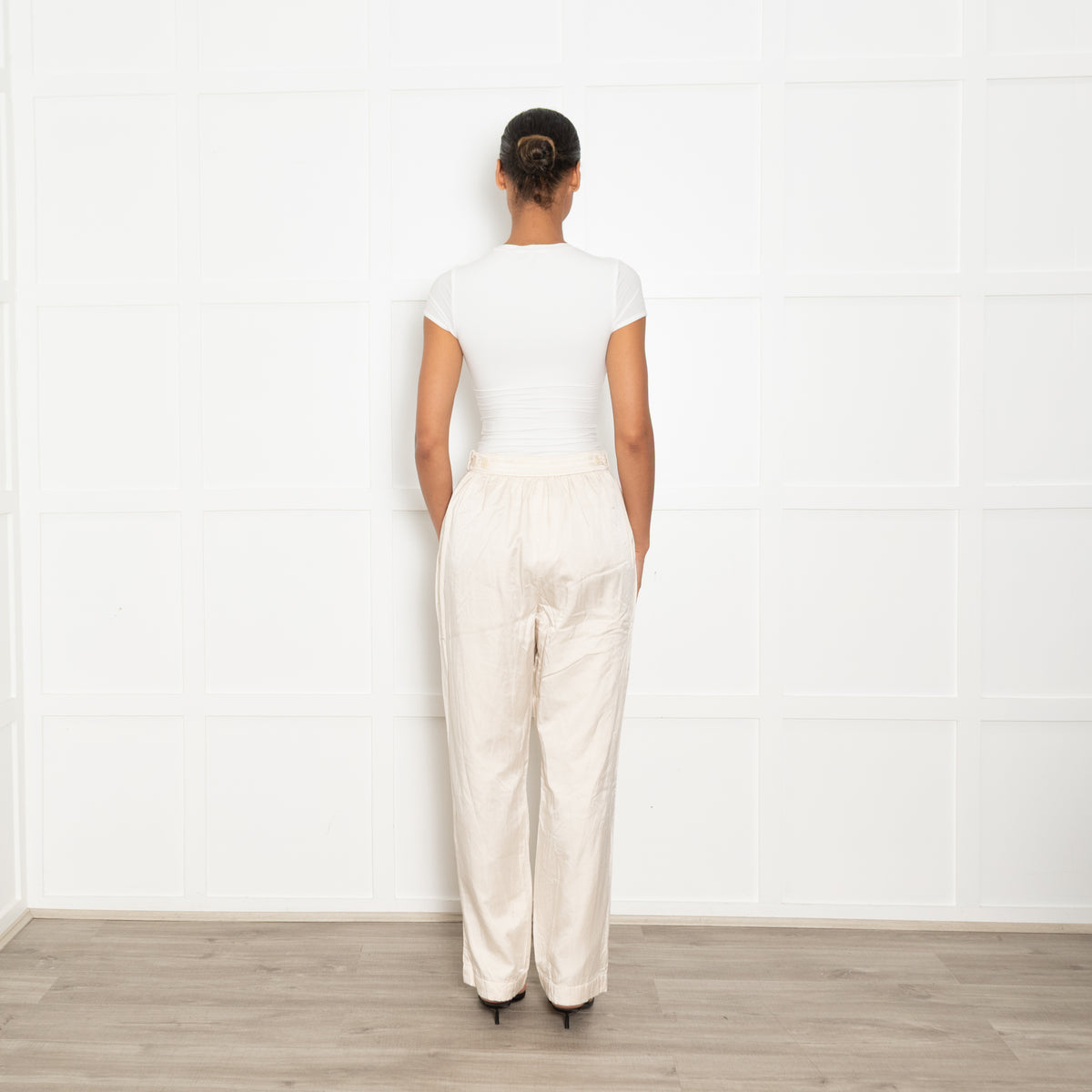 Raey Cream Cotton & Silk Trousers