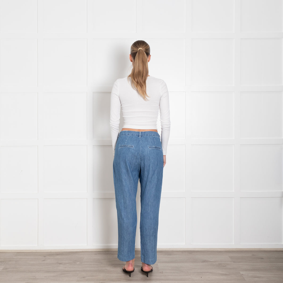 Marella Denim Blue Cotton Trousers