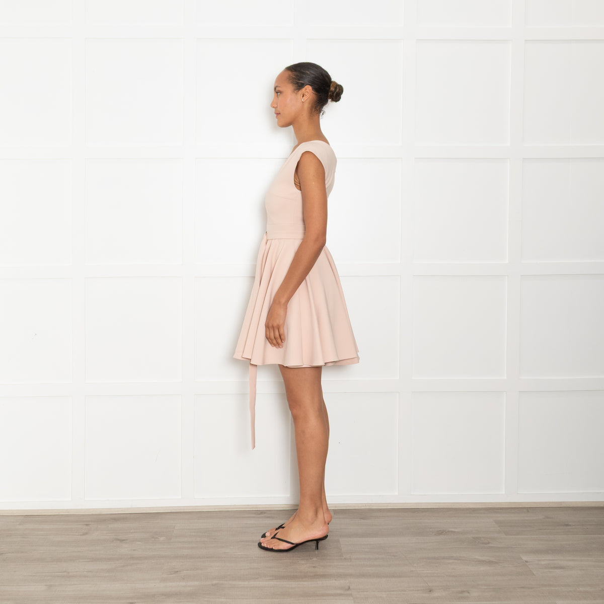 Maje Pale Powder Pink Fit & Flare Sleeveless Dress