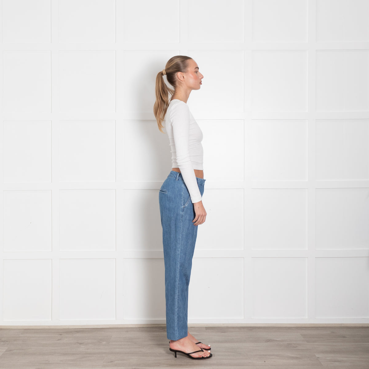 Marella Denim Blue Cotton Trousers