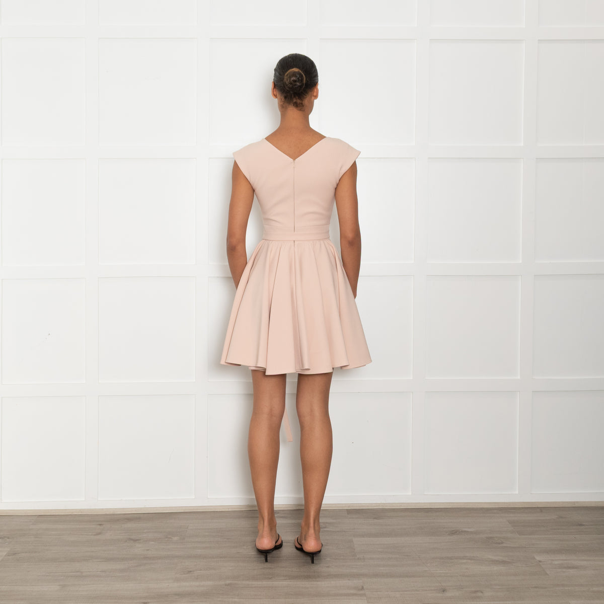 Maje Pale Powder Pink Fit & Flare Sleeveless Dress